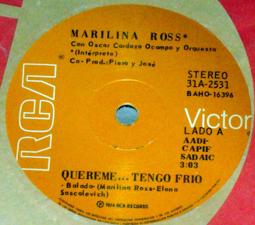 Marilina Ross Quereme Tengo Frio Simple Argentino / Kktus