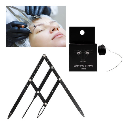 Kit Para  Microblading  Hilo Pigmentado  + Compas De Metal 