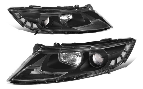 Par Faros Halógenos Reflectores Negros Compatibles Optima 20