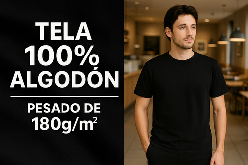 Playera Para Hombre 100% Algodón Cuello Redondo Casual