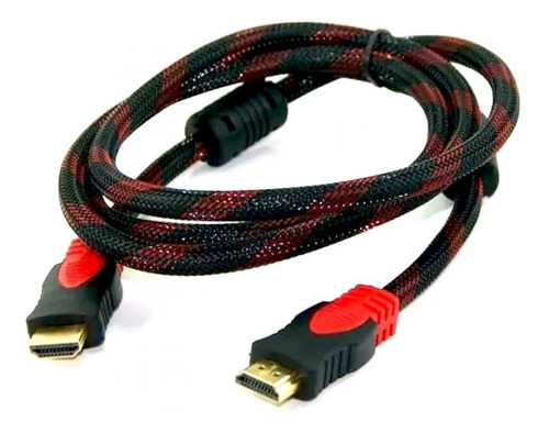 Cable Hdmi A Hdmi Reforzado Mallado Hd Punta Dorada 1,5 M