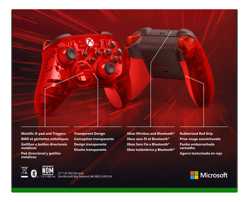 Control Inalámbrico Xbox Series X | S One Pulse Cipher Rojo