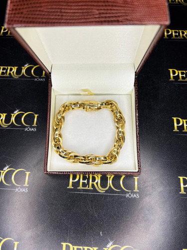 Pulseira Baguete Duplo 23 Gramas 11mm Ouro 18k 750
