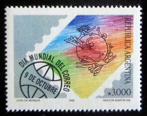 Argentina, Sello Gj 2513 Día Mundial Correo 1990 Mint L9066