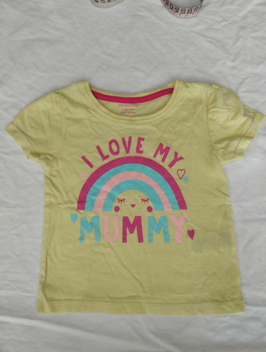 Remera De Algodón I Love My Mummy Importada Primark 