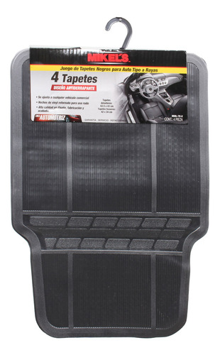 Tapetes De Pvc Para Auto Color Negros Mikels