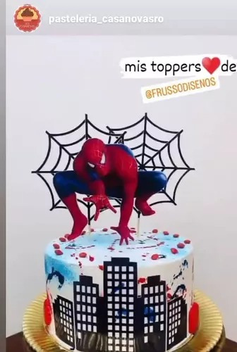 Topper Impreso  Personalizad  Polyfan Hombre Araña Spiderman