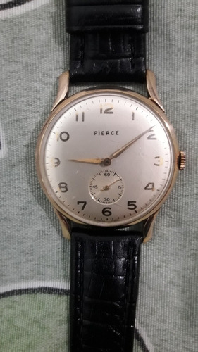Pierce Relógio A Corda Manual, Caixa Em Plaque De Ouro.