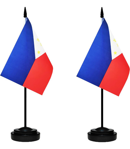 Banderas De Escritorio Tibijoy, Filipinas, Kit X 2 Unidades