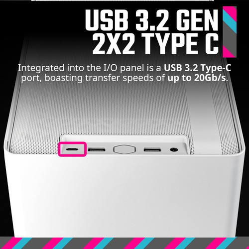Master Nr200p V2 White Mini-itx 18l Pc Case, Montaje Superio