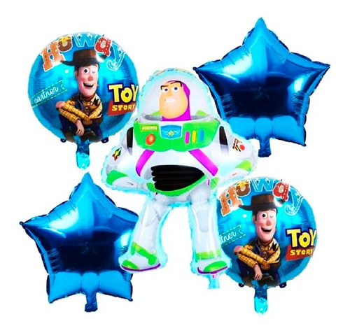 Set X5 Mickey Minnie Toy Story Globos Metalizado Fiesta