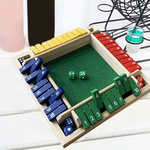 4 Lados Cerrar La Caja Juego De Madera Tablero Número Beber