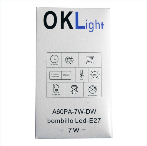 Bombillos Led 7w E27 Luz Blanco Frío 6500k Multivoltaje