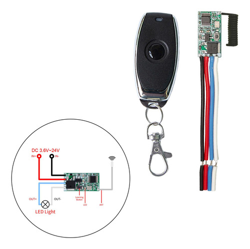 Mini Interruptor De Control Remoto Inalámbrico Rf 433mhz 12v