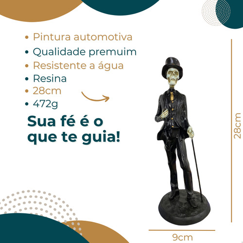 Imagem Exu Caveira Terno Gravata Vermelha - Studio Orion Cor Preto - Vermelho