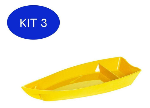 Kit 3 Barco Sushi Vemplast M 1l Tropical Polipropileno