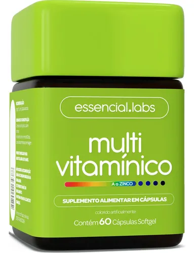 MULTIVITAMINICO de A a ZINCO - Polivitamínico com Fórmula Avançada e Concentrada - 60 cápsulas Softgel