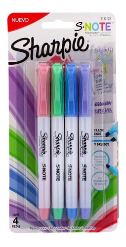 Marcadores Sharpie Blister X 4 Colores Pasteles Bentancor Ou