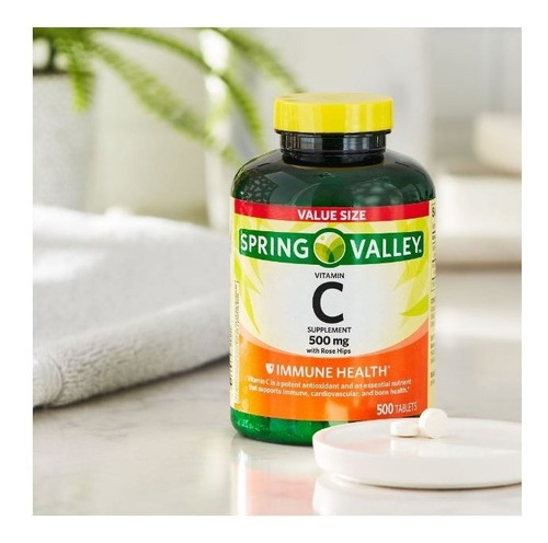 Vitamina C 500 Mg 500 Tabletas Bioflavonoides Rosa Mosqueta Sabor Neutro