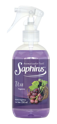 Aromatizador Textil Saphirus Fragancia Uva 250ml Pack 12uni