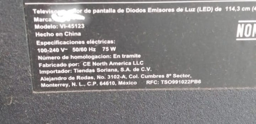 Control Para Vios Smartv Modelo Vi-45123 Date Code Eo2202102