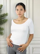 Comprar Polo Acanalado Rip Panameño Crema Para Mujer - Ecovalim