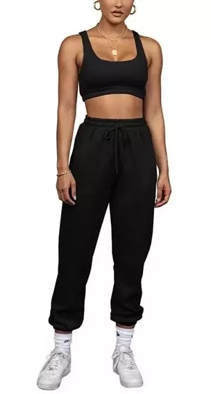 Jogging Jogger Mujer Casual Pantalón Elástico Puño