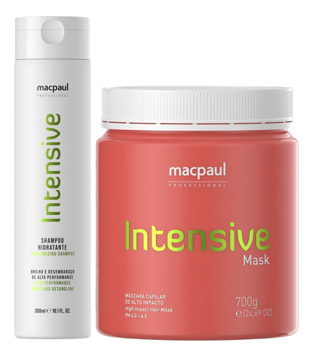 Kit Macpaul Intensive Shampoo 300ml E Máscara Capilar 700g