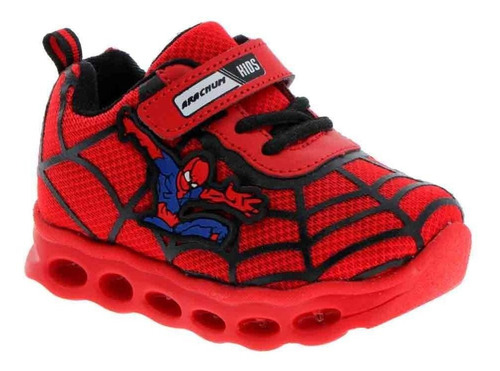 Imagen 1 de 5 de Tenis Niños Deportivos Luces Space Boys Spider Man
