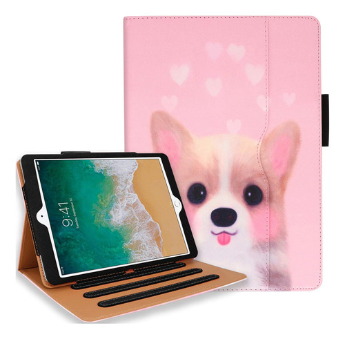 Funda iPad 10.2 Newqiang Soporte Multiángulo Perrito Fluffy