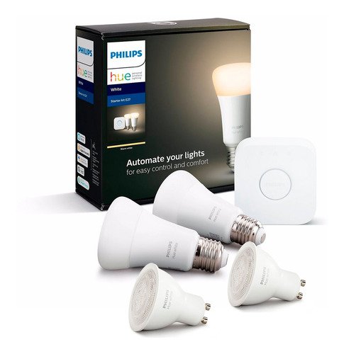 Kit Inicio Philips Hue Blanco + 2 Ampolleta Hue Gu10 Blanco