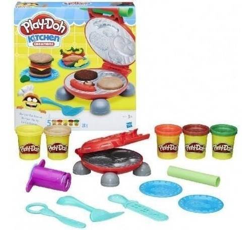 Imagen 7 de 10 de Play-doh Hamburguesas A La Parrilla Kitchen Hasbro B5521 Edu