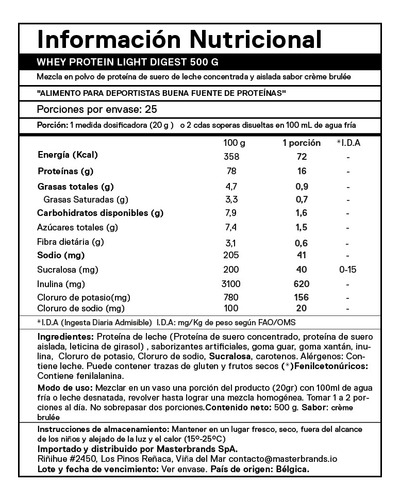 Proteina Whey Light Digest 500gr Qnt