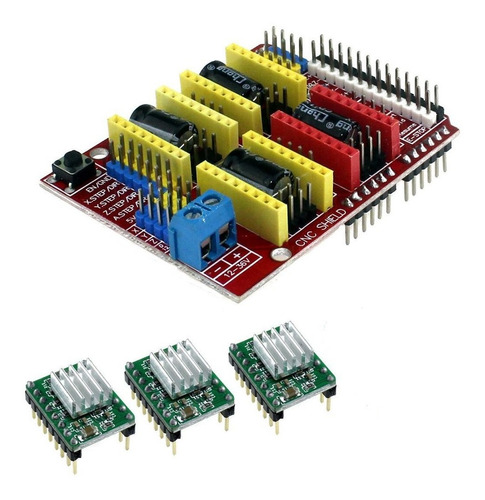 Módulo Shield Cnc V3 + 3 Drivers A4988 - Máquina Cnc Arduino