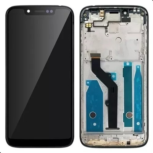 Tela Frontal Compatível Moto G7 Play Xt1952 Com Aro Cor Preto