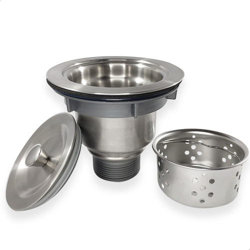 Valvula Para Cuba Lavatorio Salao De Cabeleireiro 4 1/2 Inox Com Cesto Higiênico Removível Ralo Basket Escoamento Cuba Salao De Beleza Barbearia Ralo Inox Escovado Fosco Dona D.cor