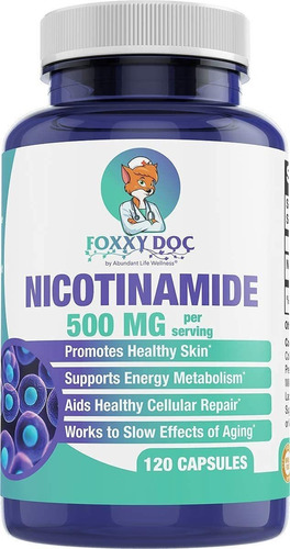 Nicotinamida 500 Mg  Vitamina B3  Energa; Salud Celular Y De