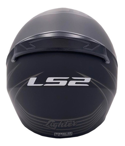 Casco Moto Ls2 Integral 352 Rookie Lighter Negro Mate Gris