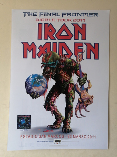 Poster Afiche Concierto Iron Maiden Lima 2011 Rock Peru 