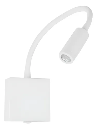 Arandela Leitura Cabeceira Cama Articulavel Branca 3000k Cor Bran...