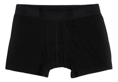 Boxer Gola Hombre Liso Algodón Con Elástico Negro 