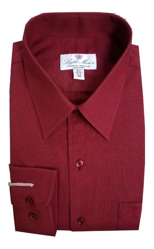 Imagen 1 de 2 de Camisa Vino M/ L Vino Caballero Planchado Fácil