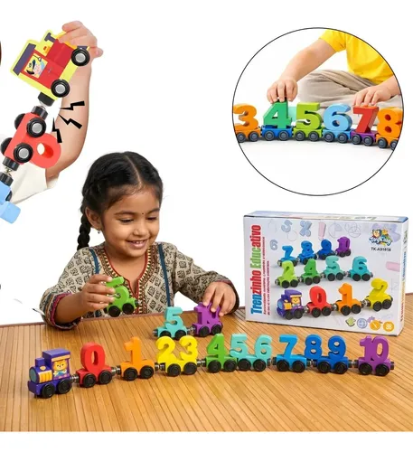 Brinquedo Educativo Trenzinho De Madeira Com Ímã Montessori