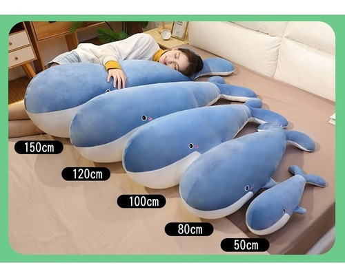 Imagen 3 de 10 de Peluche Almohada Ballena 50cm