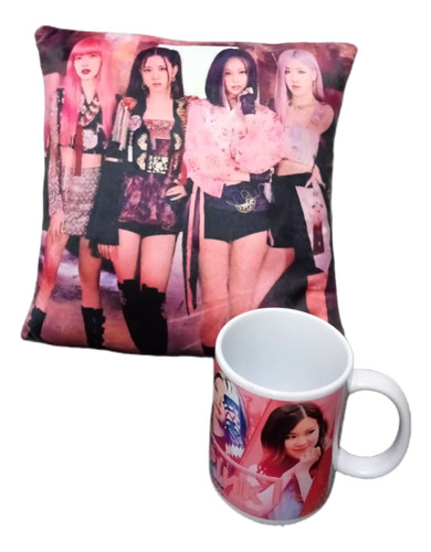 Black Pink Cojín Y Taza Combo 