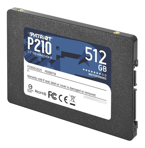 Imagen 1 de 1 de Disco Sólido Interno Ssd Patriot 512gb P210 Sata Iii 2.5