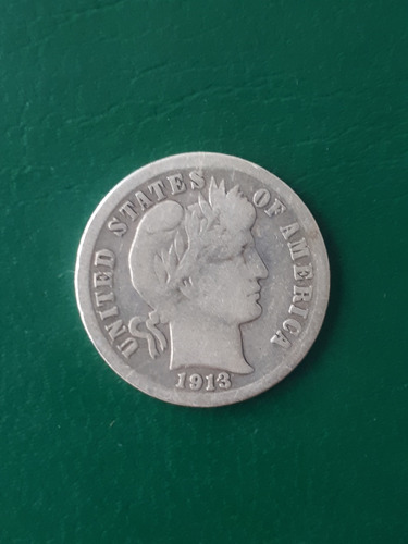 Eeuu 1913 Dime Plata Estado Muy Bueno 