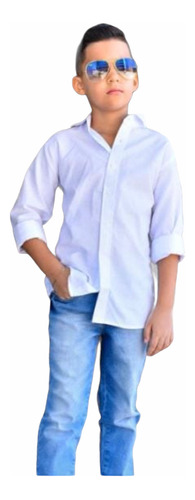 Camisas Branca Masculinas Adulto Ou Infantil - Fim De Ano 