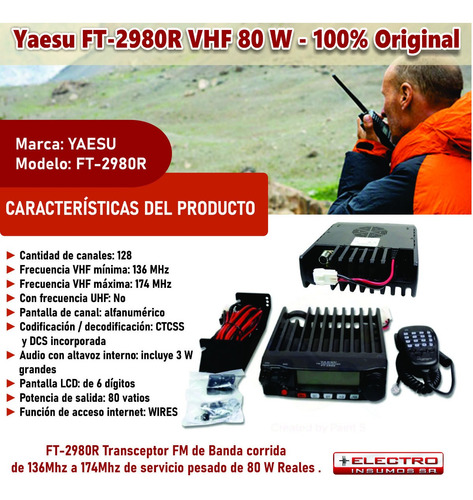 Imagen 2 de 7 de Yaesu Ft-2980r Vhf 80 Watts 100% Original - Import Oficial
