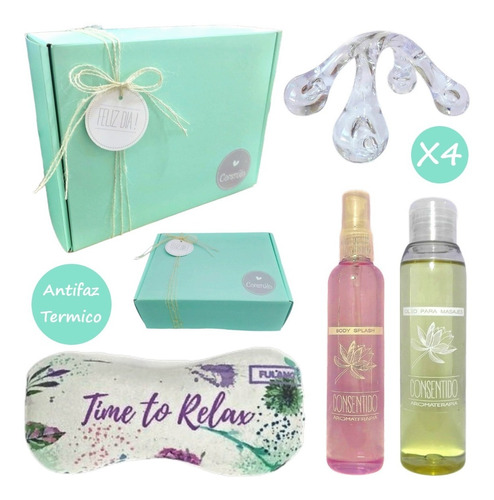 Kit Mujer Box Caja Regalo Relax Aroma Rosas Zen Set Spa N96